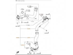 Патрубок від інтеркулера на турбіну Mazda СХ9 ТС 2,5т PY8W13240E, PY8W13240C, PY8W13240F, PY8W-13-240